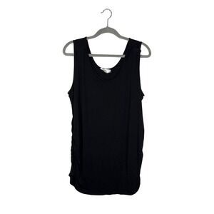 Seraphine Black Ruched Maternity Nursing Tank Top Curve Size 18